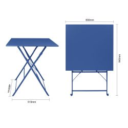 Bolero Perth Pavement Style Square Table Dark Navy