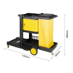 Jantex Cleaning Trolley Black with Lockable Cabinet