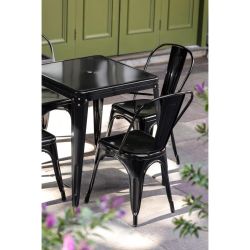 Bolero Bistro Steel Square Table Black 668mm (Single)