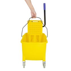 Jantex 30ltr Mop Bucket with Foot Pedal release - Yellow