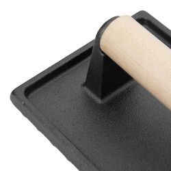 Vogue Cast Iron Steak Weight with Wood Handle
