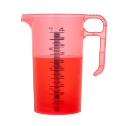 Pro-Measures Polypropylene Measuring Jug Red 1Ltr