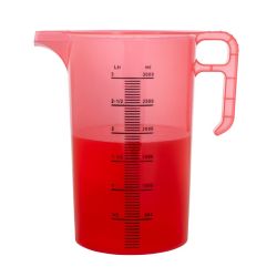 Pro-Measures Polypropylene Measuring Jug Red 3Ltr