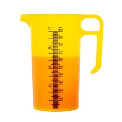 Pro-Measures Polypropylene Measuring Jug Yellow 1Ltr