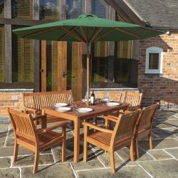 Rowlinson Willington Wooden Parasol Green 2.7m