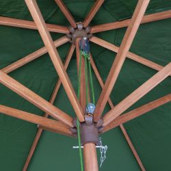 Rowlinson Willington Wooden Parasol Green 2.7m with Base 15kg