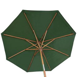 Rowlinson Willington Wooden Parasol Green 2.7m with Base 15kg