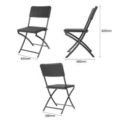 Bolero Rattan Folding Chair Black (2 pack)