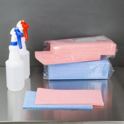 Jantex Washroom Cleaning Cloth Red (50 Pack)