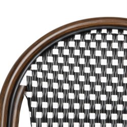Bolero Parisian Style PE Rattan Chair Black Dot Mix (2 Pack)
