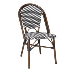 Bolero Parisian Style PE Rattan Chair Black Dot Mix (2 Pack)
