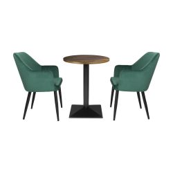Bolero Complete Table Round Dark Wood Effect 600mm