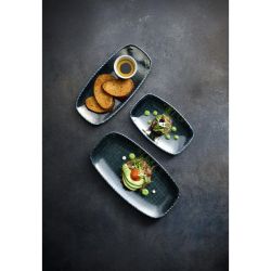 Churchill Studio Prints Astro Metallic Blue Oblong Chefs Plates 178x 105mm (12 Pack)