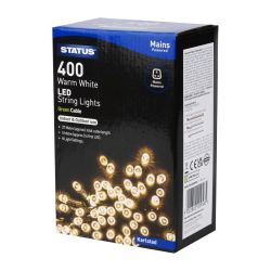 Status Karlstad 400 Warm White LED Indoor/Outdoor String Lights