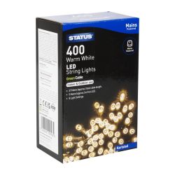 Status Karlstad 400 Warm White LED Indoor/Outdoor String Lights
