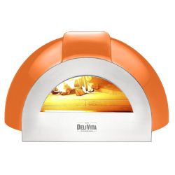 DeliVita Pro Dual Fuel Pizza Oven Orange Blaze+ Chimney