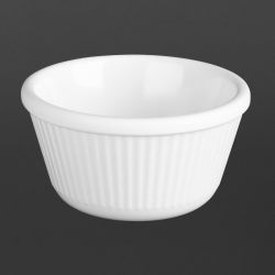 Olympia Kristallon Melamine Fluted Ramekins White 89mm (12 pack)