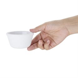 Olympia Kristallon Melamine Fluted Ramekins White 89mm (12 pack)