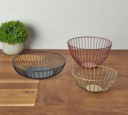 GenWare Round Black Wire Basket 27 x 7cm