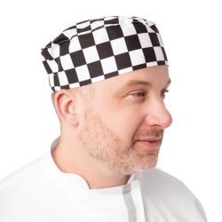 Whites Chefs Skull Cap Big Black & White Check