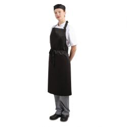Whites Bib Apron Polycotton Black (5 pack)