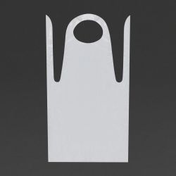 Disposable Polythene Bib Aprons White (100 pack)