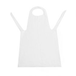 Disposable Polythene Bib Aprons White (100 pack)