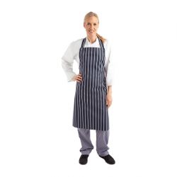 Whites Butchers Stripe Bib Apron Blue/White