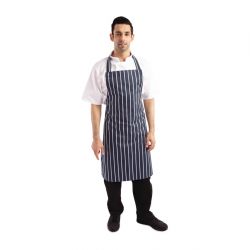 Whites Butchers Stripe Bib Apron Blue/White