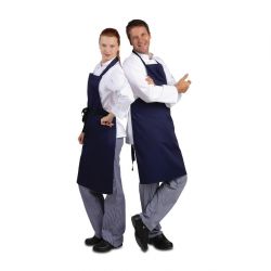 Whites Bib Apron Polycotton Navy Blue