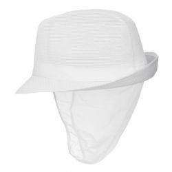 Trilby Hat with Net Snood White