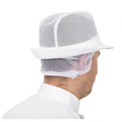 Trilby Hat with Net Snood White