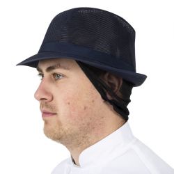 Trilby Hat with Snood Navy Blue