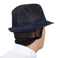 Trilby Hat with Snood Navy Blue