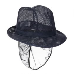 Trilby Hat with Snood Navy Blue