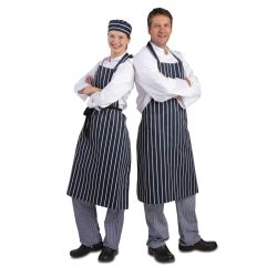 Whites Bib Apron Blue/White Butchers Stripe XL