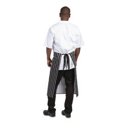 Whites Bistro Apron Black/White Butchers Stripe