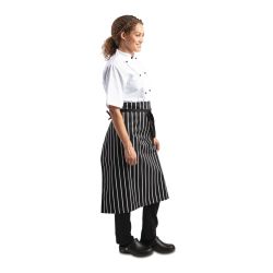 Whites Bistro Apron Black/White Butchers Stripe