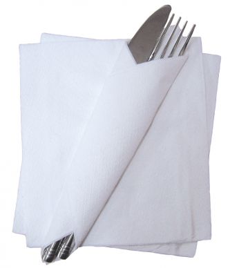 White 1 Ply 33cm x 33cm Napkins