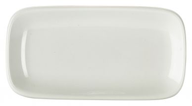 Genware Porcelain Rounded Rectangular Plate 19.5 x 10cm/7.75 x 4