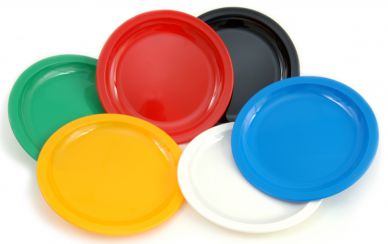 Harfield Polycarbonate Narrow Rim Coloured Plates 23cm (12 Pack)