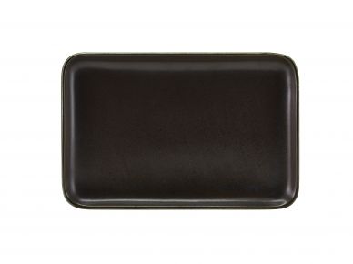 Terra Porcelain Black Rectangular Platter 30 x 20cm - Pack of 3