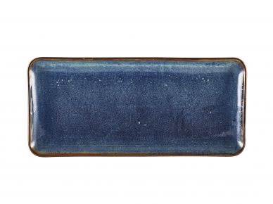 Terra Porcelain Aqua Blue Narrow Rectangular Platter 36 x 16.5cm - Pack of 3