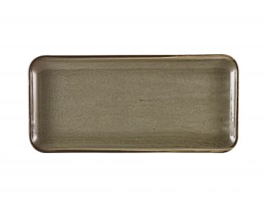 Terra Porcelain Grey Narrow Rectangular Platter 36 x 16.5cm - Pack of 3