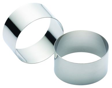 Kitchen Craft Stainless Steel Cooking Rings 7x3.5cm, Set of Two, Blister Packed