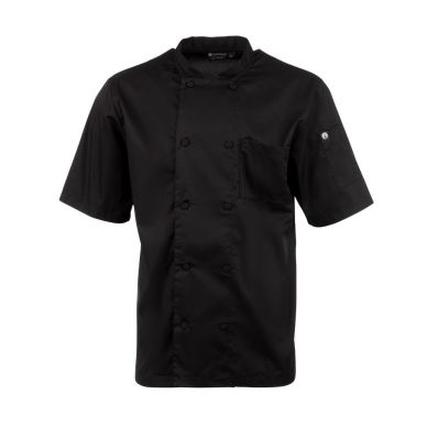 Chef Works Unisex Montreal Cool Vent Short Sleeve Chefs Jacket Black