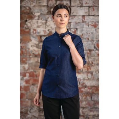 Southside NY Queens Womens Denim Lightweight Chef Shirt