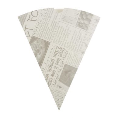 Colpac Biodegradable Newspaper Print Paper Chip Cones 183mm (Pack of 1000)