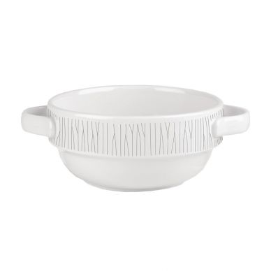 Churchill Bamboo Handled Stacking Soup Bowl 14oz (6 Pack)