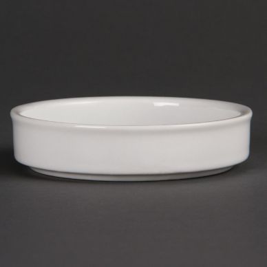 Olympia Mediterranean Stackable Dishes White 102mm (Pack of 6)